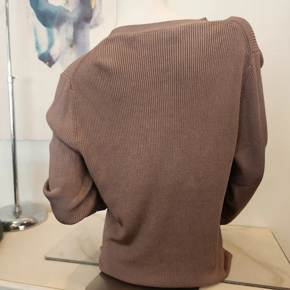 ANN TAYLOR NWTO,BEAUTIFUL BROWNISH/ DARK TAUPE DRESSY CARDIGAN SIZE XL